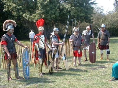Now we can see Marcus Scipio (Scott).  Those leather shoulder doublings look fantastic.  I would hate to think of something so nice taking a sword slash, but beautifully crafted armour often did in real ancient battles.